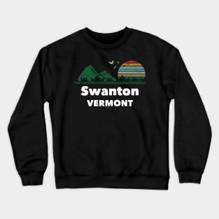 Mountain Sunset Flying Birds Outdoor Swanton Vermont Crewneck Sweatshirt